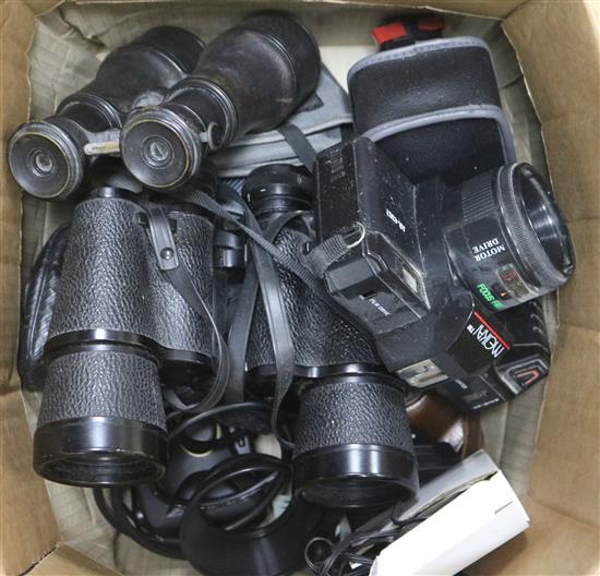 A group of binoculars / cameras